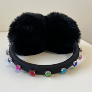 NWOT ♠️ Kate Spade Faux Fur Crystal Jewel Earmuffs